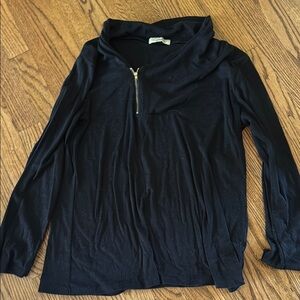 Black Long Sleeve Top with Zipper
